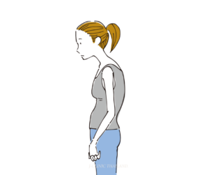 猫背の女性のイラスト