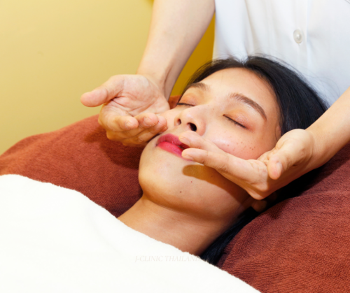 Woman receiving bone massage