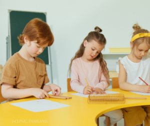 Child sitting at desk