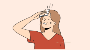 汗をかいている女性